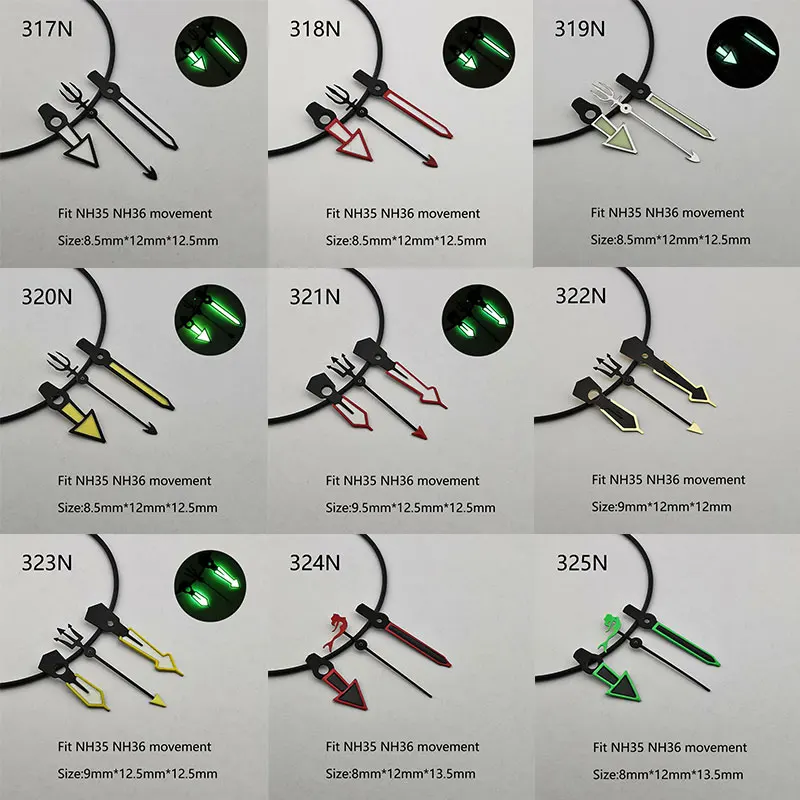 시계 손 NH35 핸드 그린 슈퍼 루미너스 핏 NH35 NH36 무브먼트 시계 액세서리 부품
