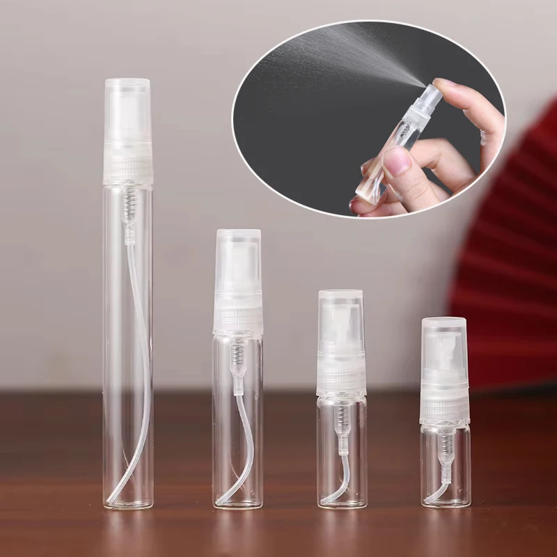 1/2/4PCS 2ml 3ml 5ml 10ml Mini Portable Perfume Bottles Spray Refillable Cosmetic Samples Glass Bottles Empty Containers