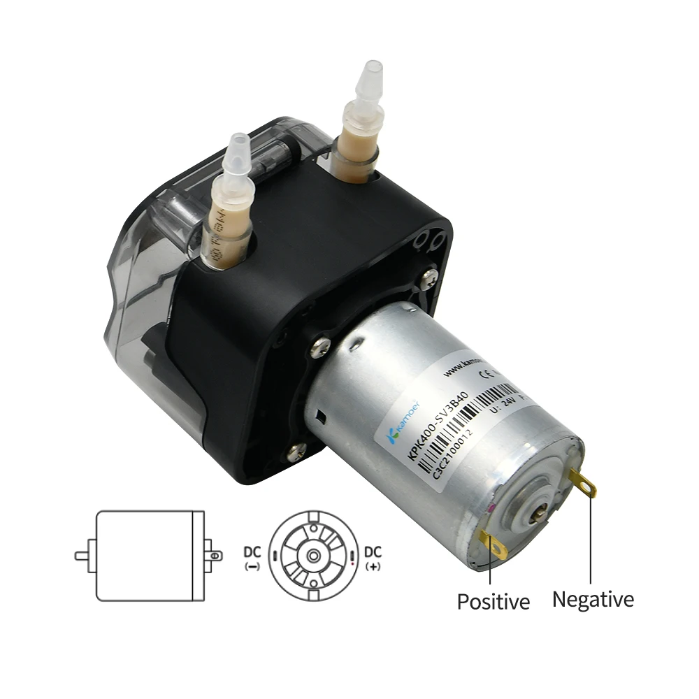 12V 24V DC KPK400 High Flow 400ml/min Self-Priming Peristaltic Pump, Dosing Pump with BPT Tube for Lab Liquid Dispensing