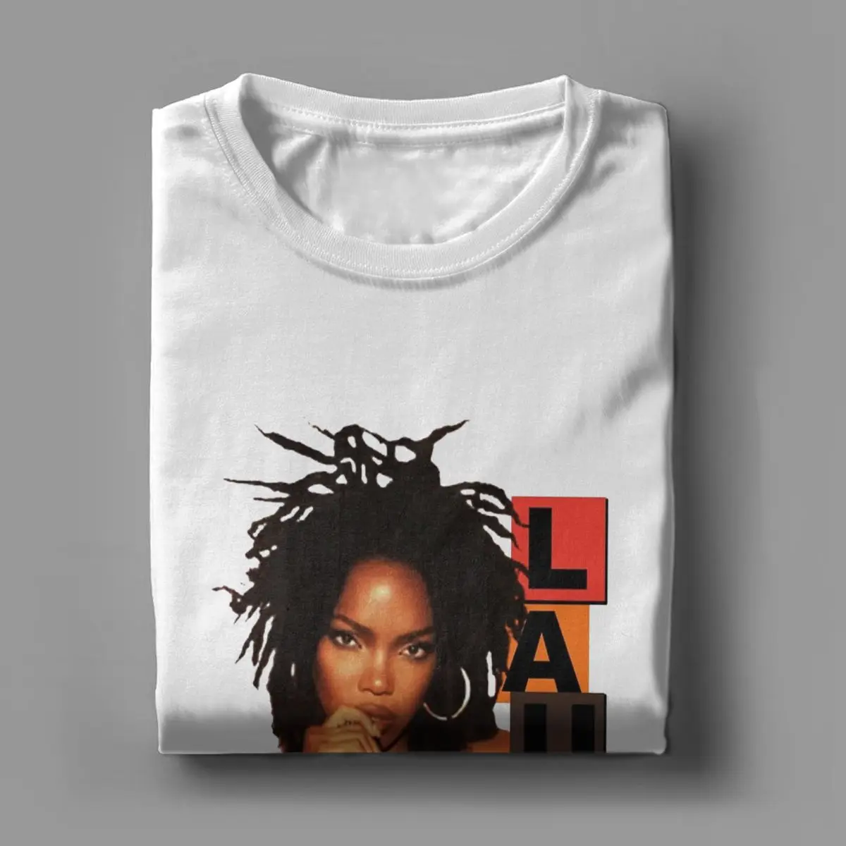 Men\'s T-Shirts Lauryn Hill Fugees The Famous Vintage Cotton Tee Shirt Short Sleeve Music Hip Hop Harajuku T Shirt Round Neck