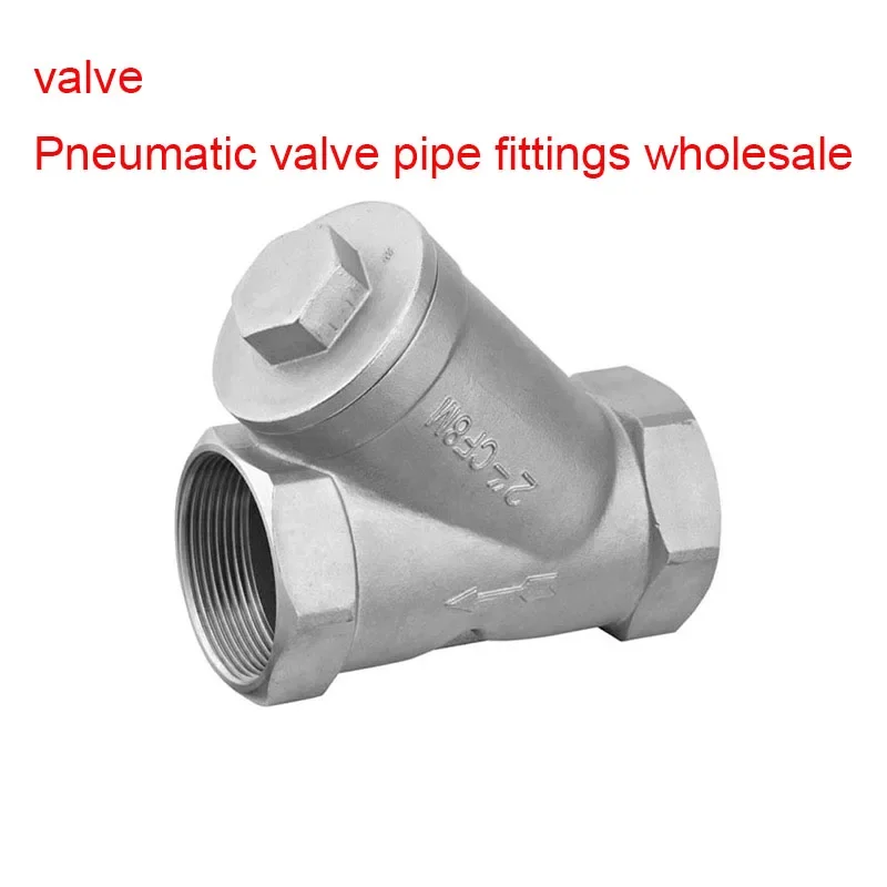 

304 Stainless Steel Female Thread Y-type Check Valve Spring Type 4 Points DN25