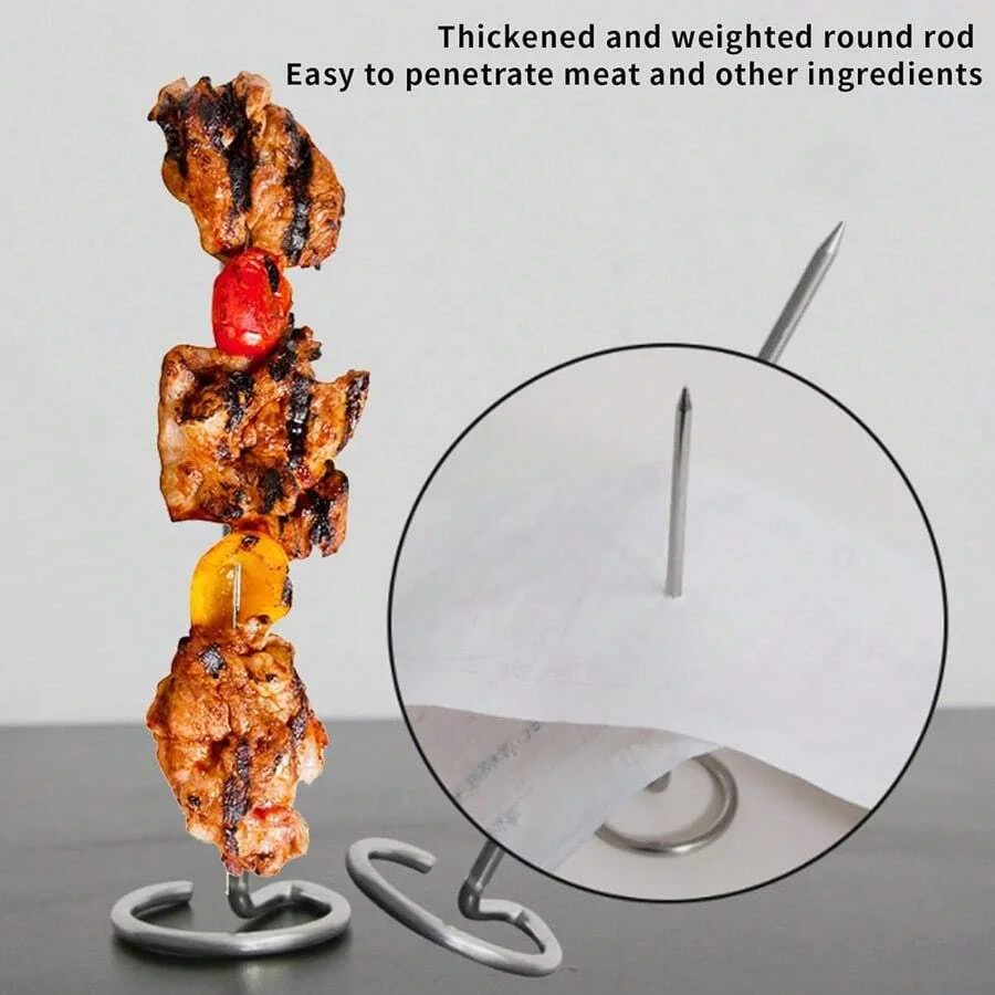 10/20/30 stücke Kabob Spieße Edelstahl Sticks Für Grillen Wiederverwendbare Kebab Werkzeug Grill Edelstahl BBQ Stick Huhn – Detail 6