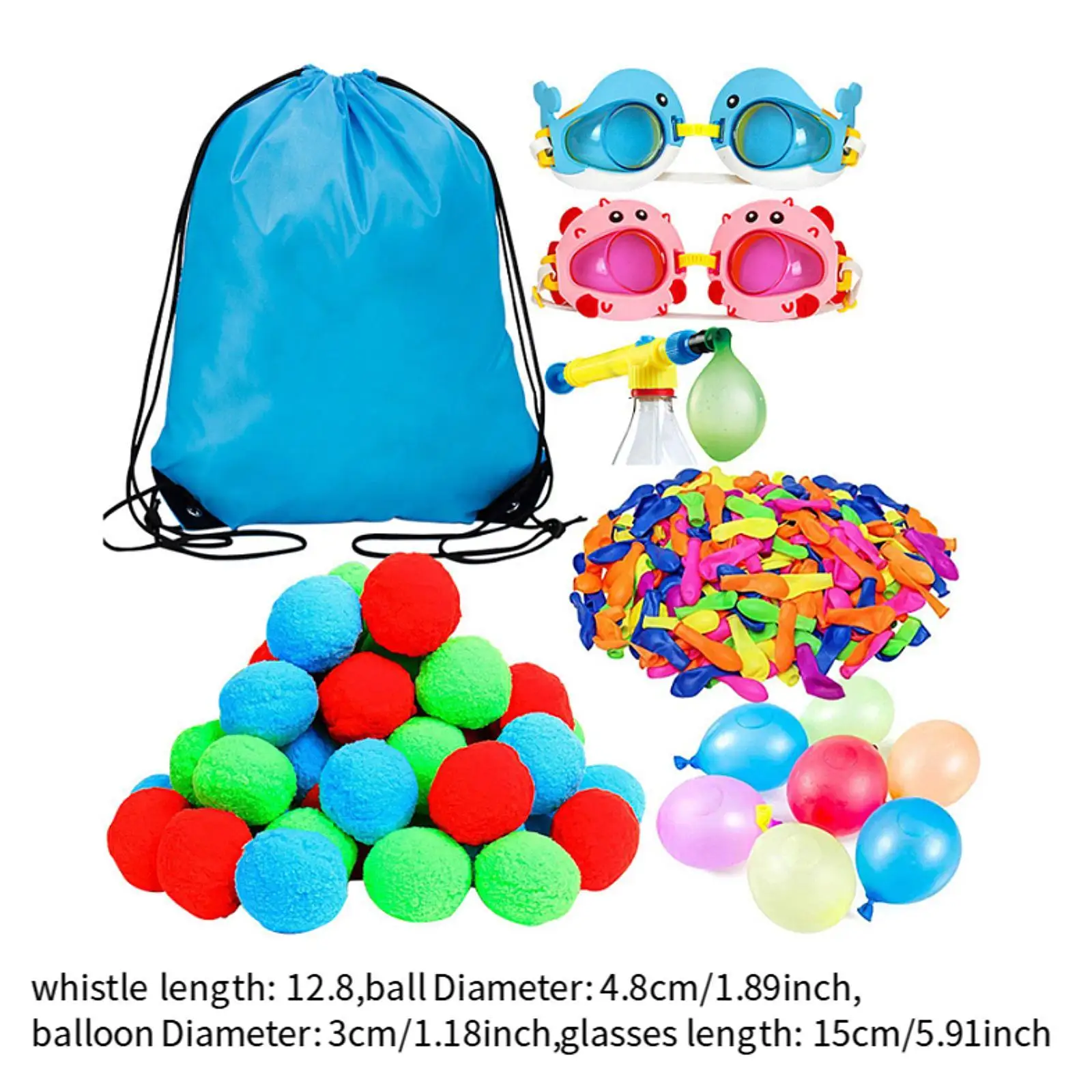 كرات رذاذ الماء مع حقيبة ظهر مع نظارات ألعاب مائية ممتعة بالونات مائية #6
