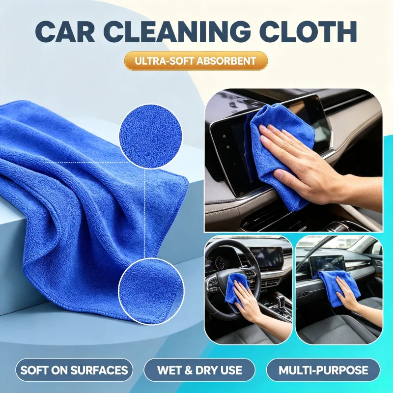 Disposable Microfiber Cleaning Cloths Pack, Lint‑Free Ultra‑Thin Towels for Car Detailing Polishing, Auto Kitchen Household Use