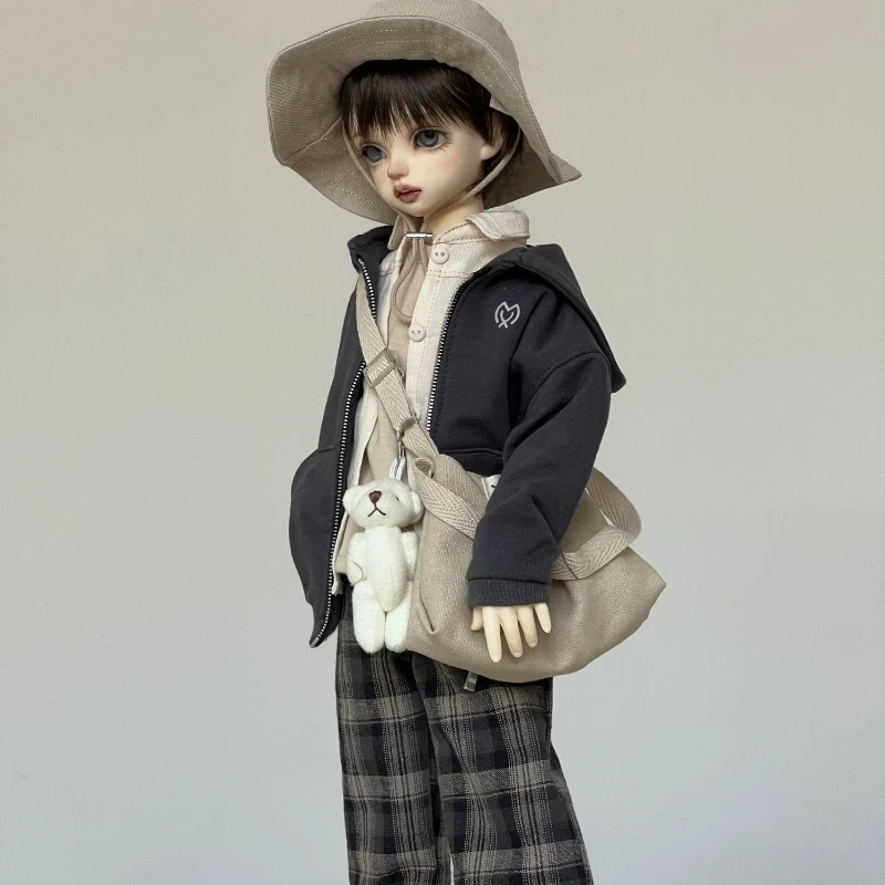 1/4 Puppenkleidung Anzug für 45 cm Bjd Puppe Hut + Jacke + Innenschicht + Hemd + Hose oder Shorts + Socken + Tasche Spielzeug Puppenzubehör, keine Puppe