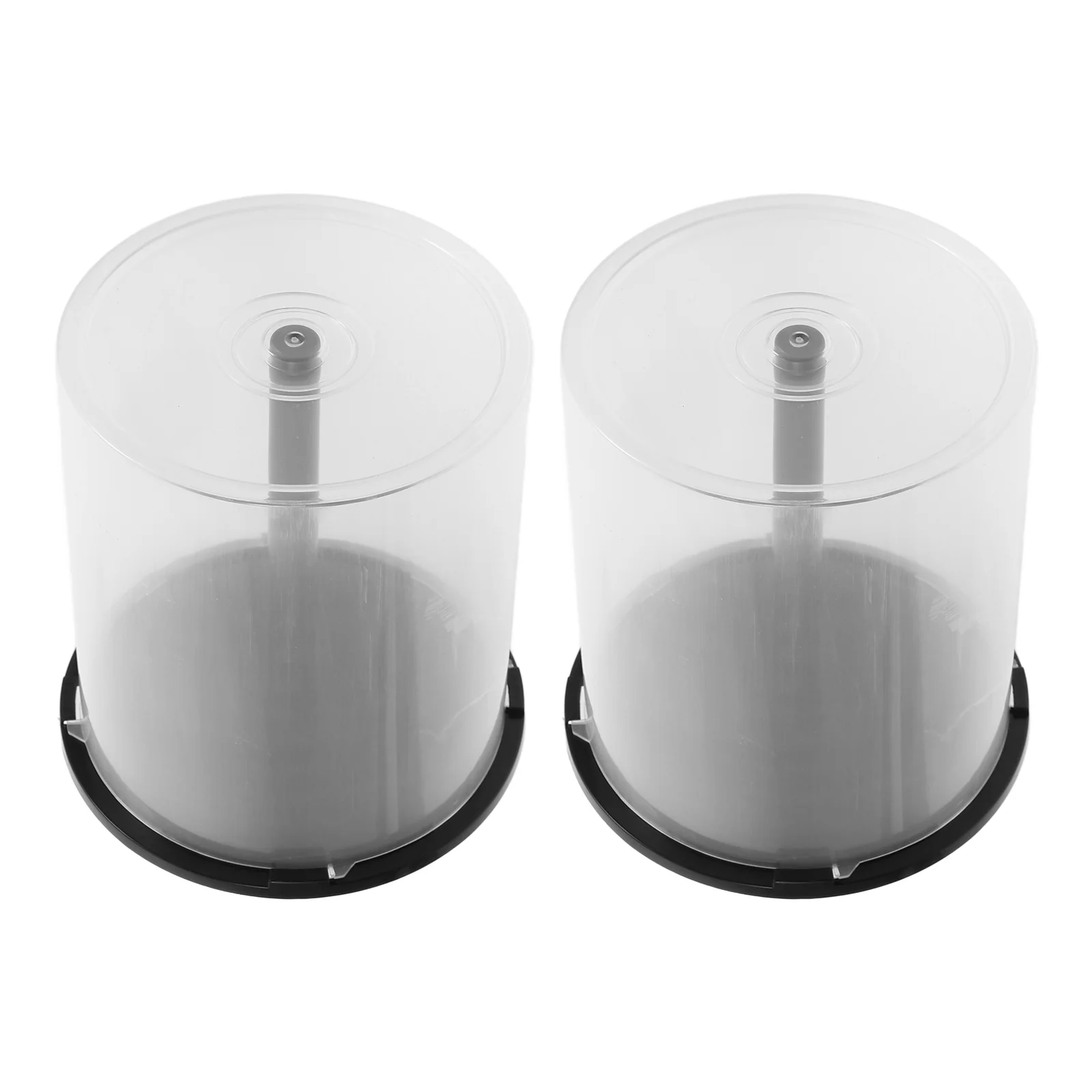 

2 Pcs CD Storage Bin Plastic Dvd Holder Empty Rack Bucket Container Organizer with Cover