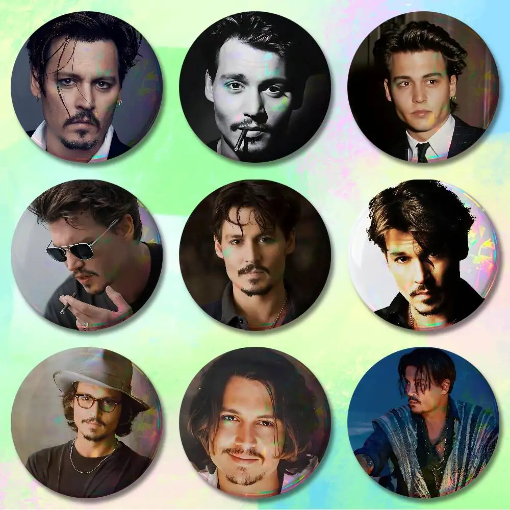 

Actor J-Johnny D-Depp Custom Badges 75mm 44mm 25mm Brooch Backpack Hat Enamel Pins Accessories Toys Gifts