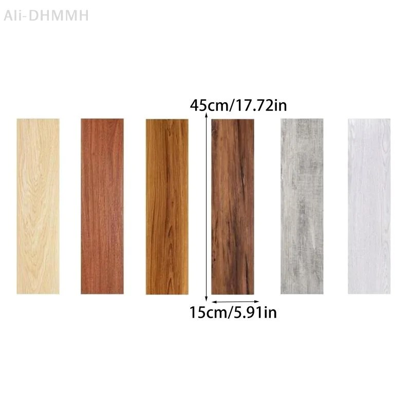 10PCS 40x15cm PVC Floor Stickers Self-adhesive Stickers Waterproof Thickened Wood Grain Floor Stickers Stickers Living Room