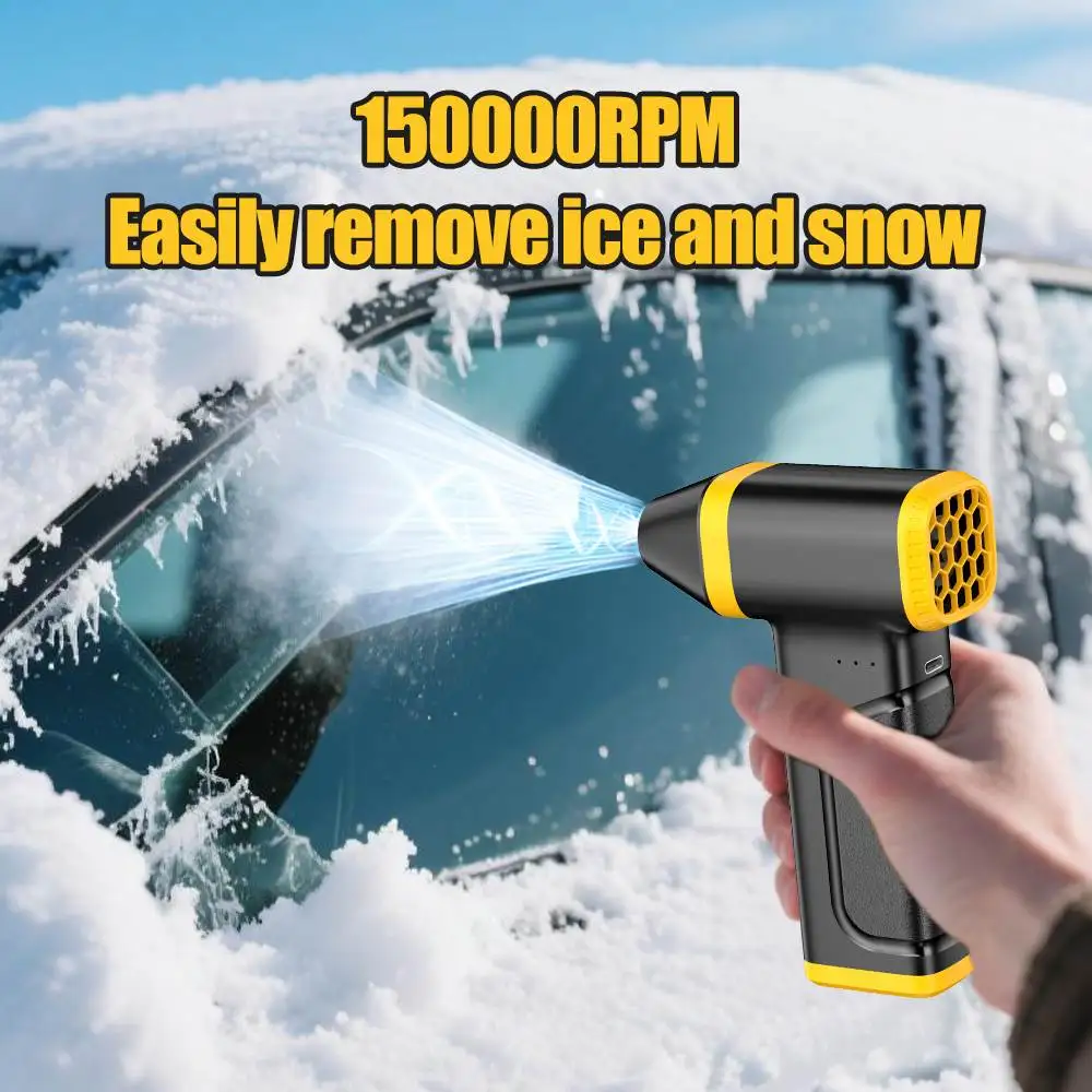 منفاخ هواء للتنظيف المحمول، JKUOO 150000RP مروحة توربو عنيفة عالية السرعة، منفاخ عنيفة محمولة باليد، مناسبة للشواء وتنظيف السيارة