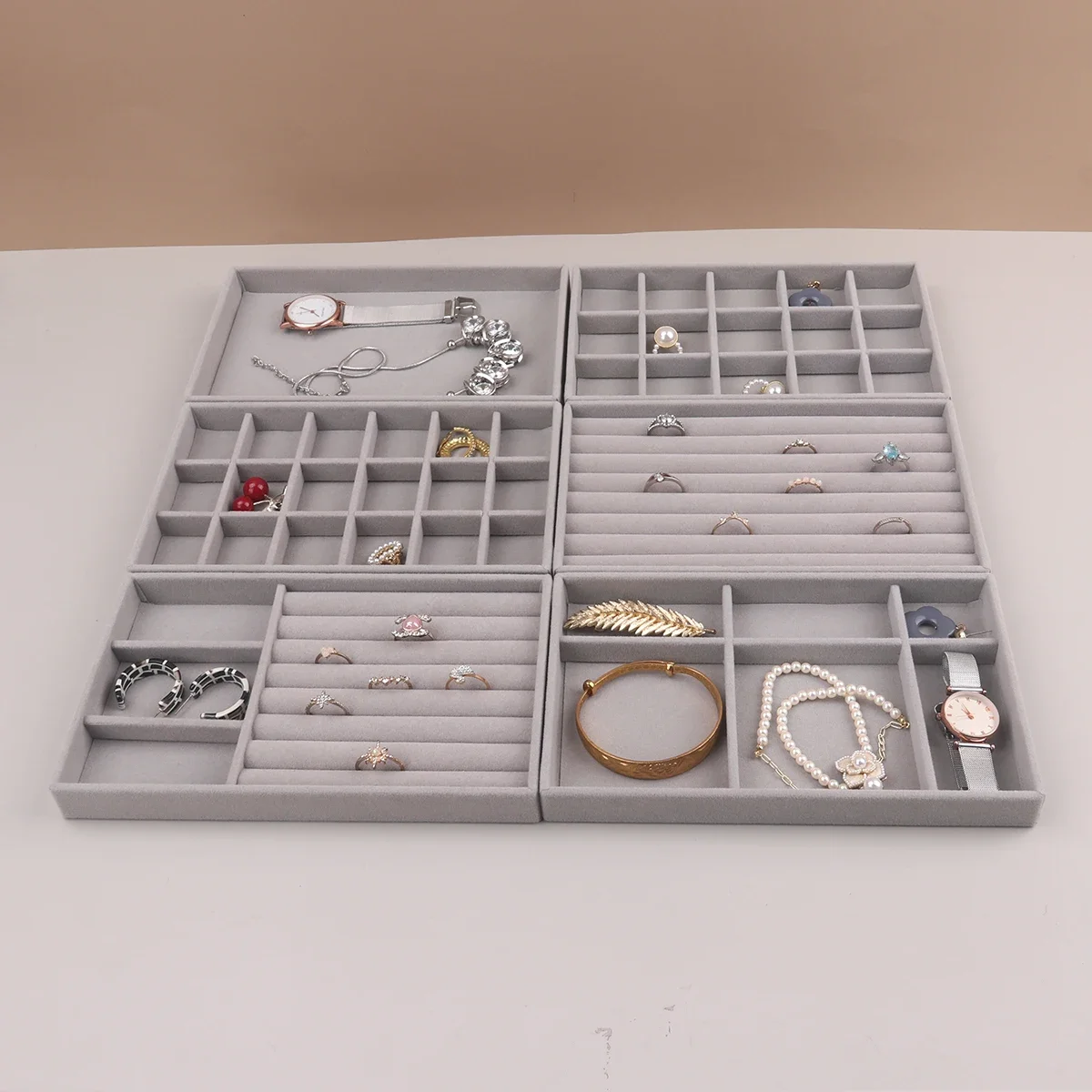 

Velvet Jewelry Display Stackable Exquisite Jewellery Holder Portable Ring Earrings Necklace Organizer Box organizator de boys