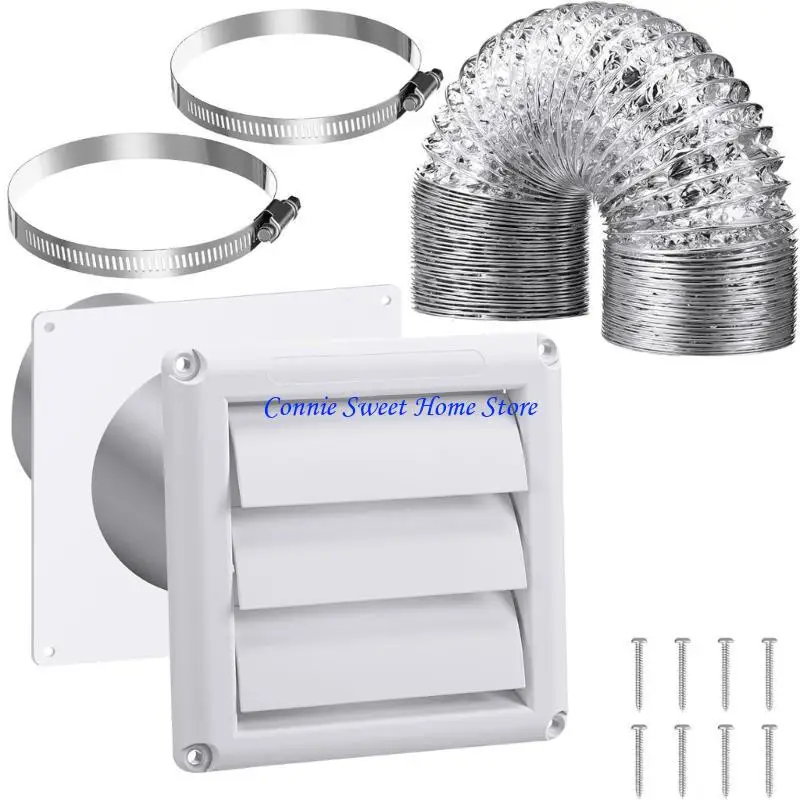LXAF Dryer Vent Kits Through Wall with Hose/Duct Connectors/Plate Wall Ducting Kits
