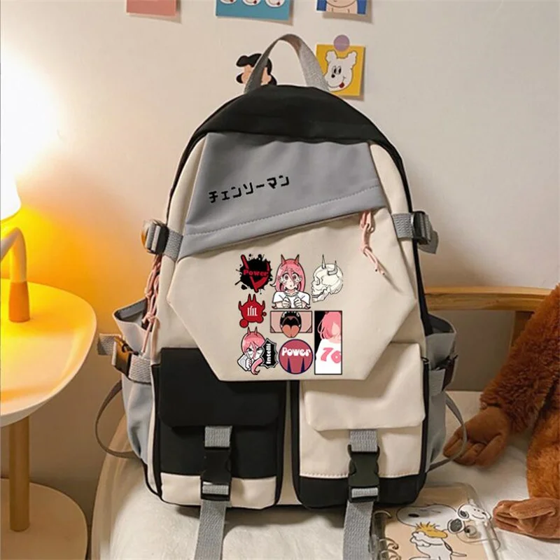 Chainsaw Man Denji Hayakawa Aki Makima Backpack Students Schoolbag Bookbag Travel Shoulder Outdoor For Girls Boys Teenagers