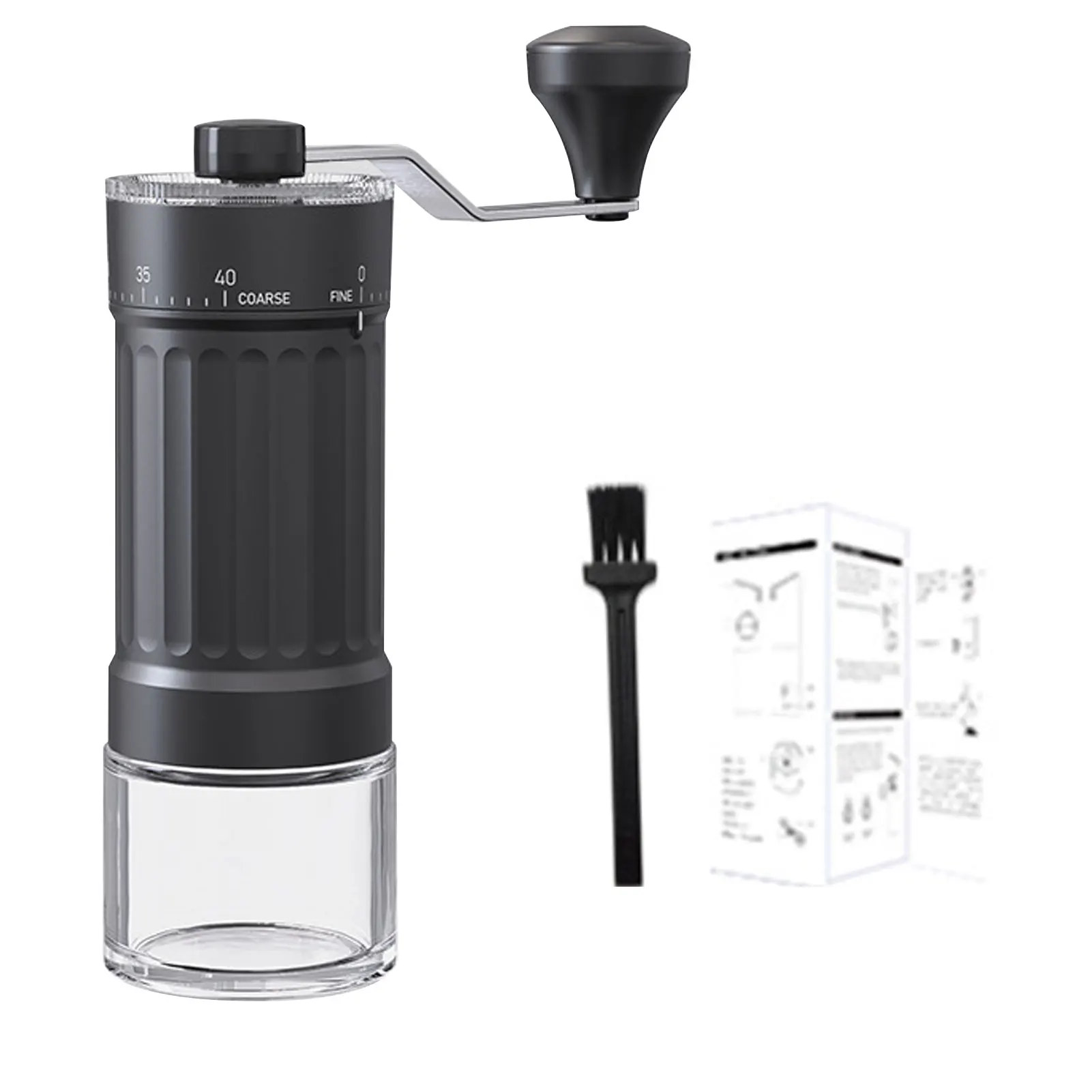 Molinillos de café para uso doméstico Molinillo de café manual 40 configuraciones de tamaño de molido Cerámica 2.0 Burr Portátil para el hogar o el camping