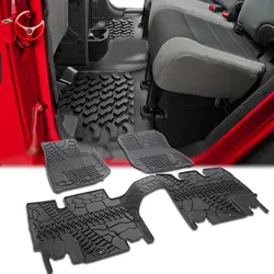 For Jeep Wrangler 2/4 Door JK 07-13 Full Set Custom Car Floor Mats All Black Rubber Car Floor Liners Anti Dirt Mat Accessories