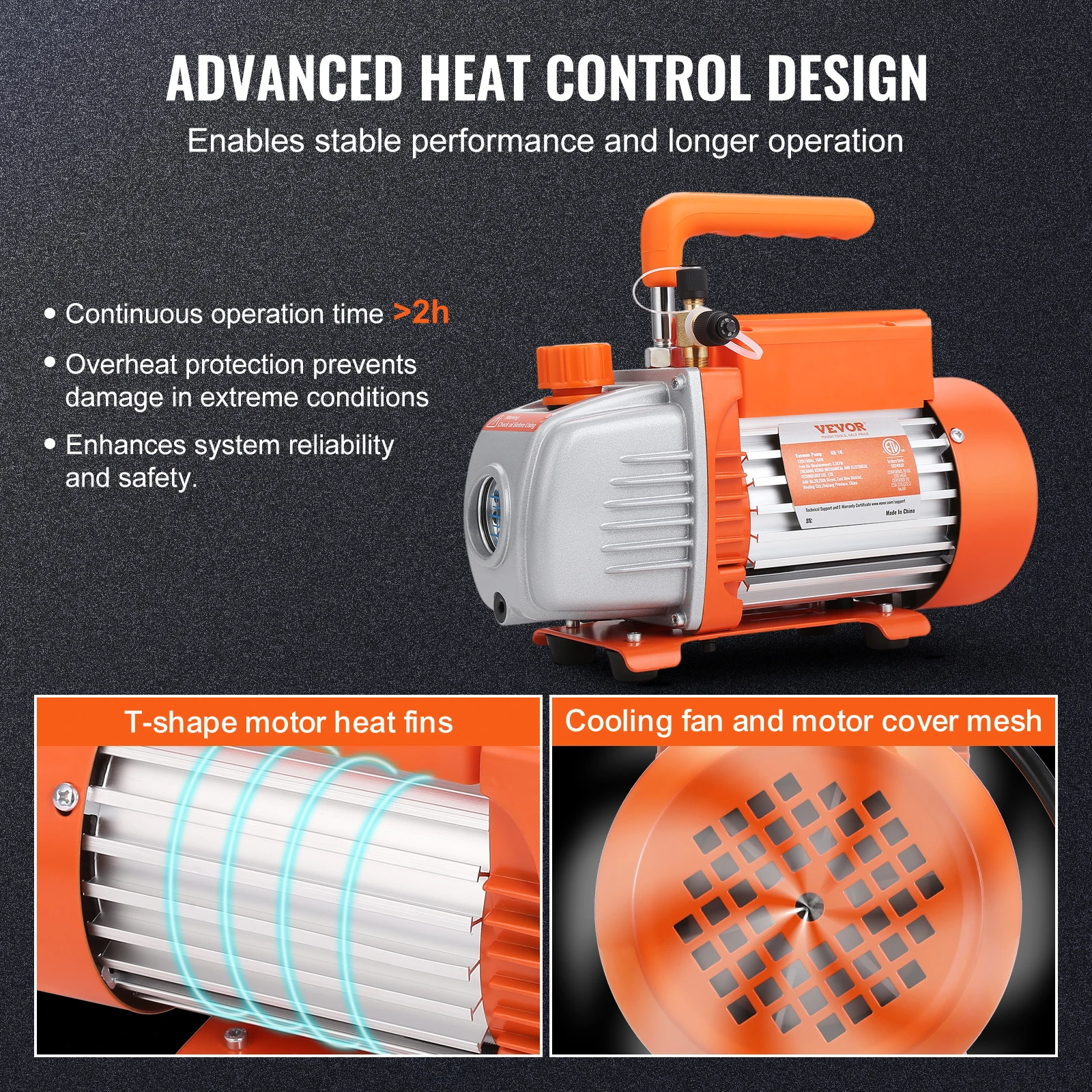 SucceBuy 1 & 2 المرحلة مضخة تفريغ 3.5/5/7CFM AC120V مكيف الهواء مضخة تفريغ ، صيانة التبريد إصلاح HVAC