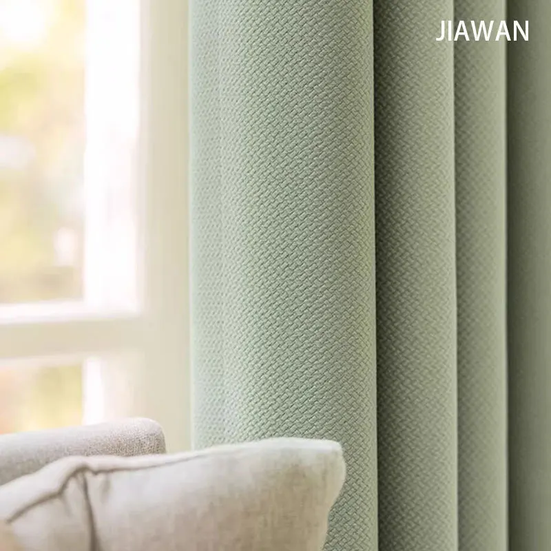 

European Simplicity Curtain for Living Room Bedroom Dining Room Thick Double-sided Jacquard Curtains Soundproof Blackout Curtain