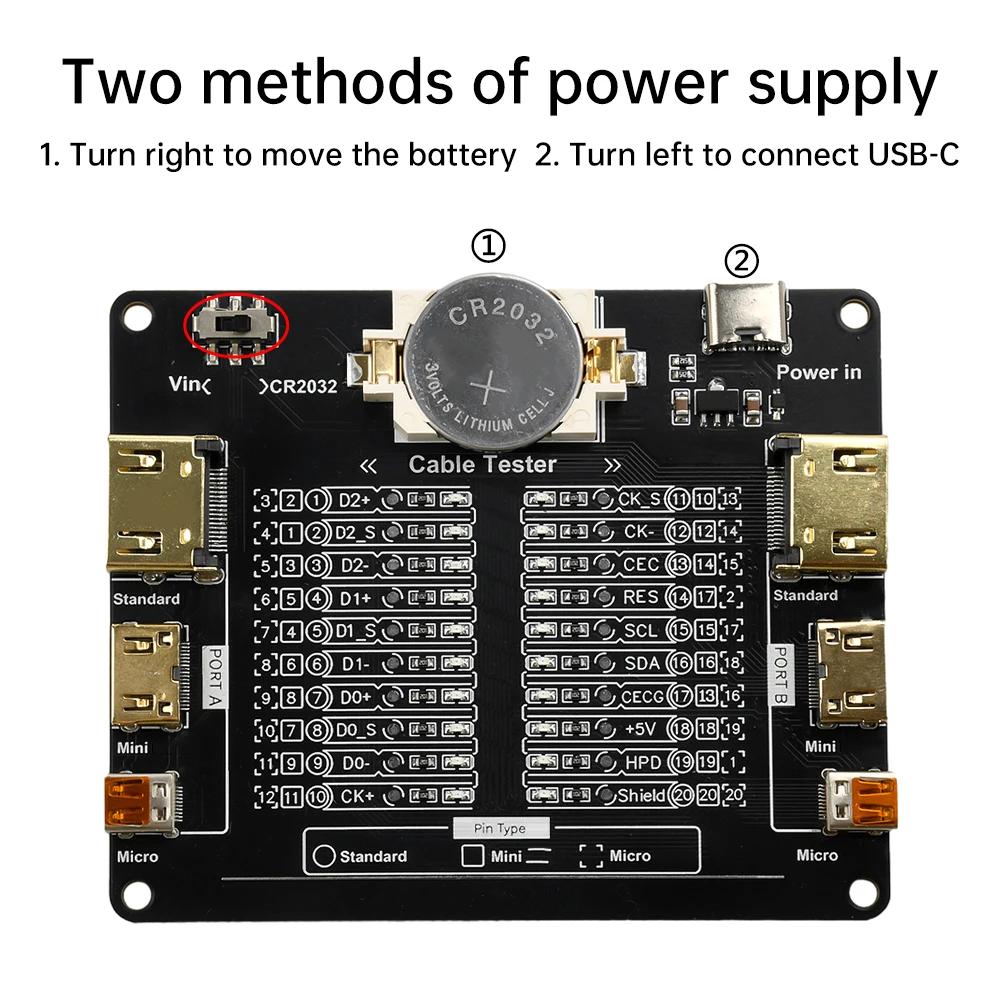Carte de Test de ligne de données de câble Micro A-type B, testeur de câble USB, détection de ligne de données, anomalie, outil de Test marche-arrêt de court-Circuit