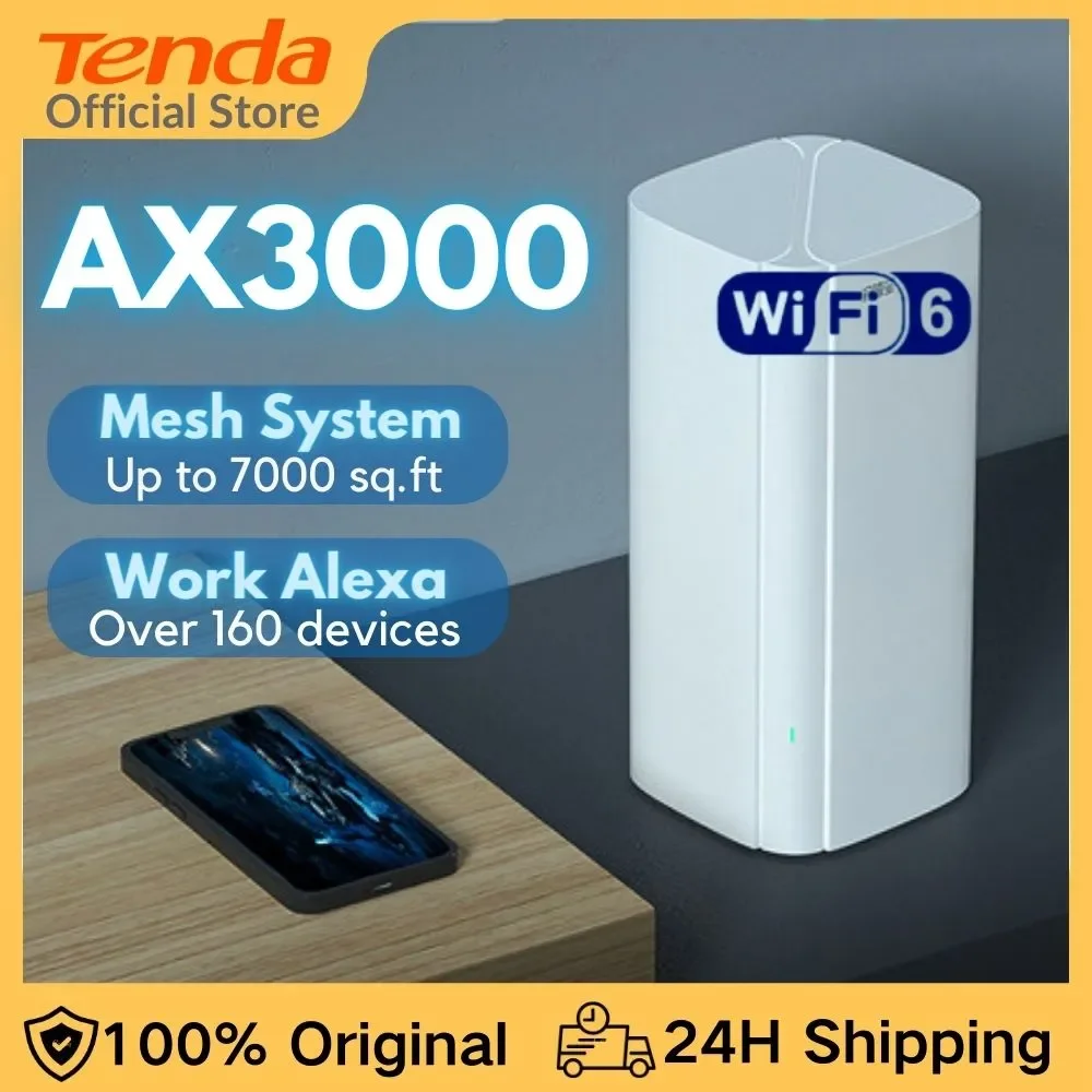 WIFI 6 AX3000 Mesh Router Tenda WiFi Router 2.4G 5Ghz Full Gigabit Router Tenda  AC1200 Mesh system Router WIFI range Extender