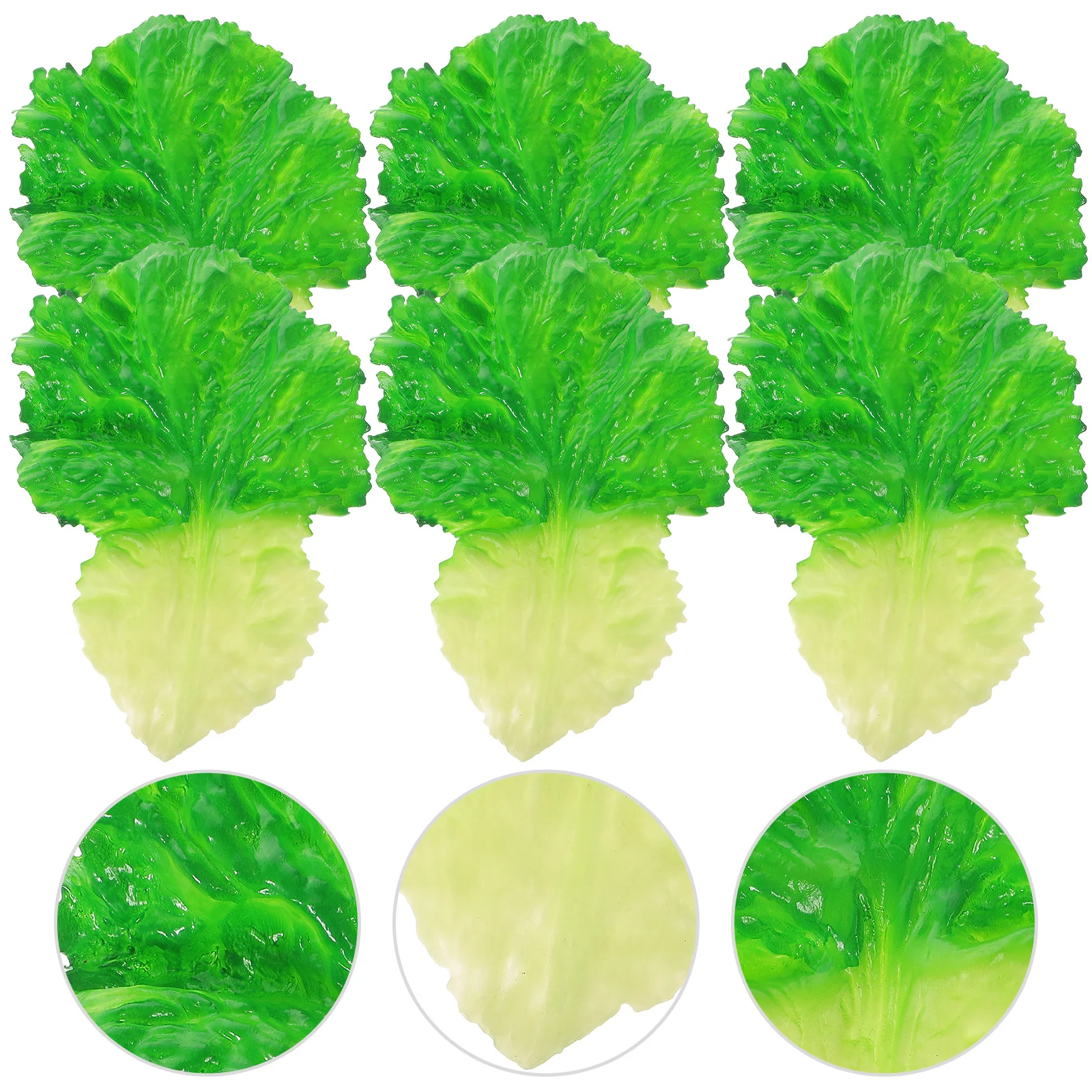 

6pcs Simulation Lettuce Leaves Artificial Vegetable Leaf For Food Display Decor Fake Vegetables Props Photo Styling Kitchen