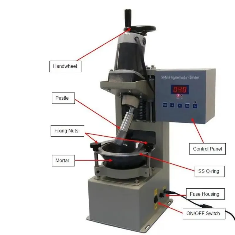 i Automatic Grinding Machine with Agate Mortar and Gearbox for Lab Use Grind Cathode Anode Powder 1 Year Warranty CE