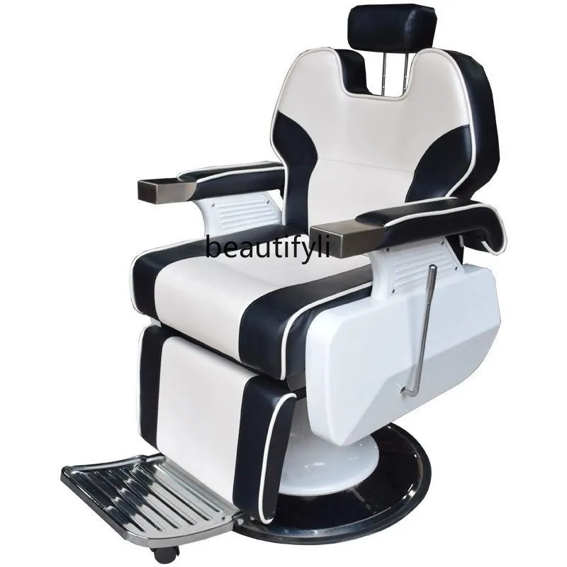 

For Hair Salon Shaving Hot Dyeing Chair Can Be Put down Barber Chair Retro Oil Head Chair