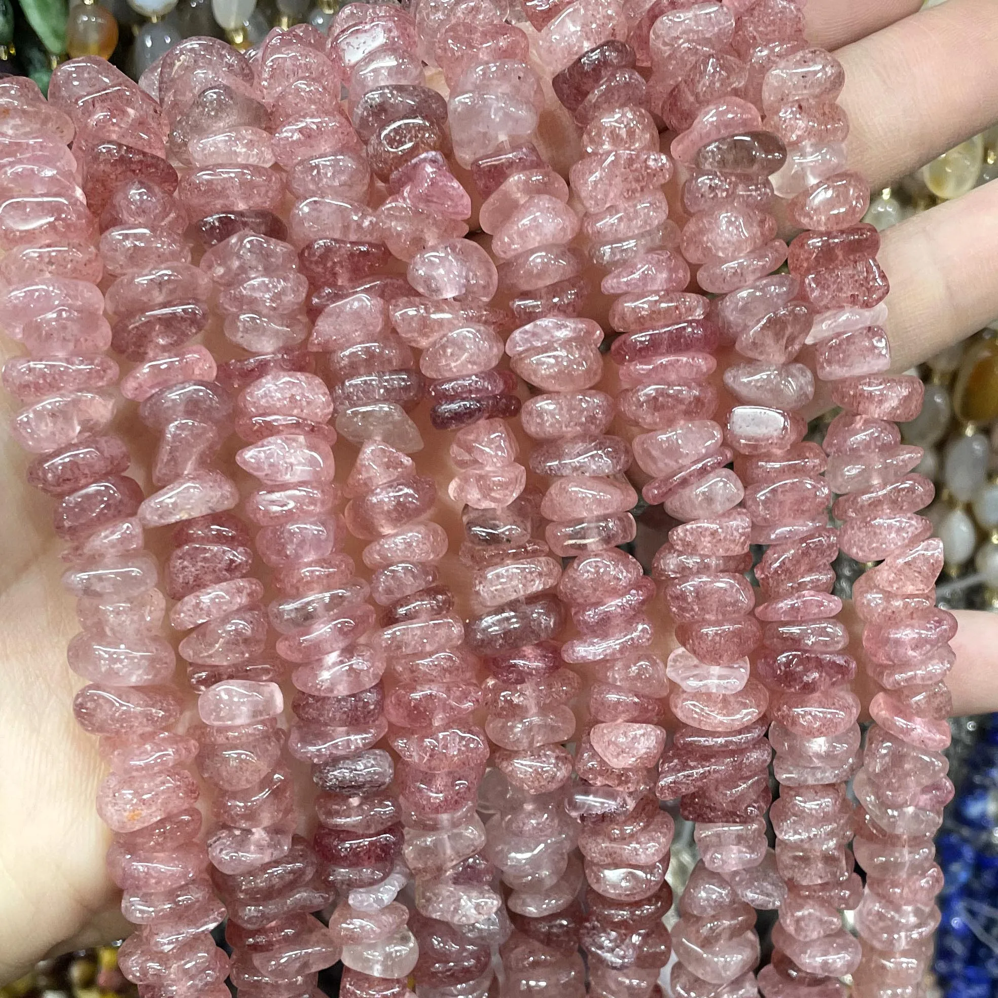 الحجر الطبيعي 8-12 مللي متر غير النظامية الملونة التورمالين فضفاض خزر عازل لصنع المجوهرات سحر سوار ذاتي الصنع إكسسوارات عقد #4