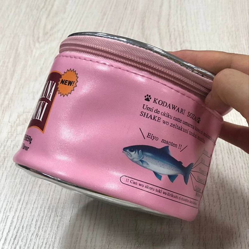 1ks large-capacity úložný sáček kreativní kocour jíst ryba střih konzerv typ kosmetický sáček