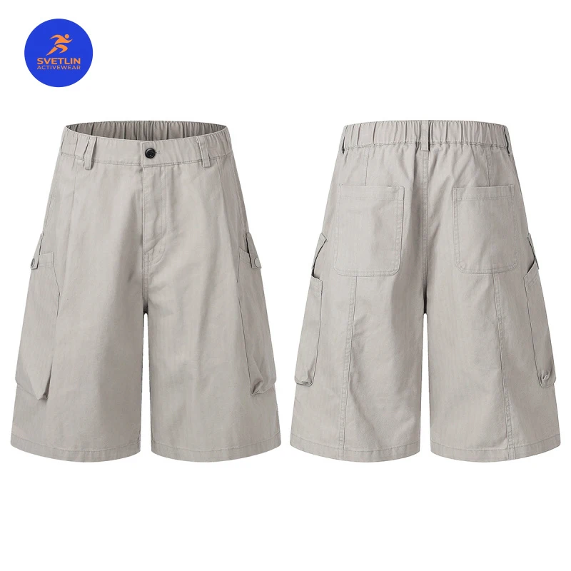SVETLIN EU US Size Luxury Quality Outdoor Sports WearNew Summer Vintage Herringbone Cargo Shorts