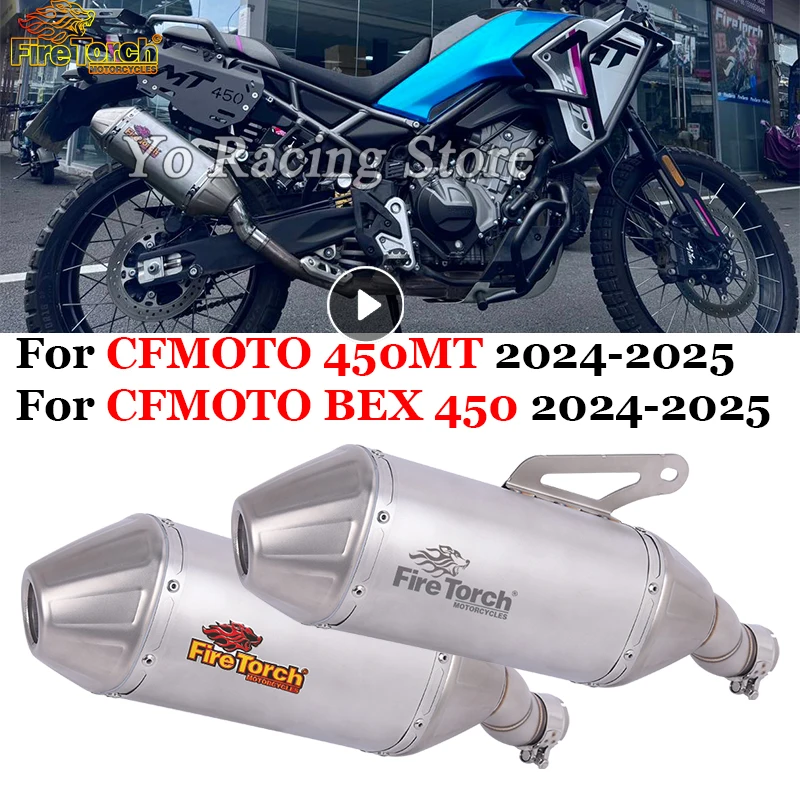 

Slip On For CFMOTO 450MT 450 MT IBEX450 IBEX 450 2024 2025 Motorcycle Exhaust Escape System Mid Link Pipe With Muffler DB Killer