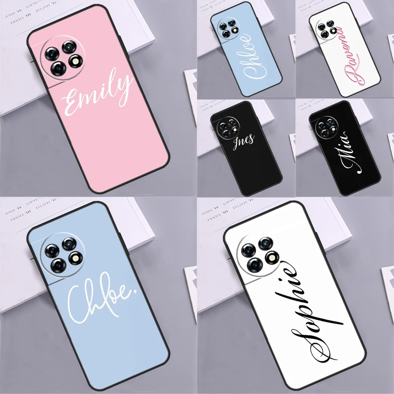 Signature Name Custom Monogram Cover For OnePlus 11 9 10 Pro 10T 8T 9RT 10R OnePlus Nord CE 3 Lite 2 2T N10 N30 N20 Case