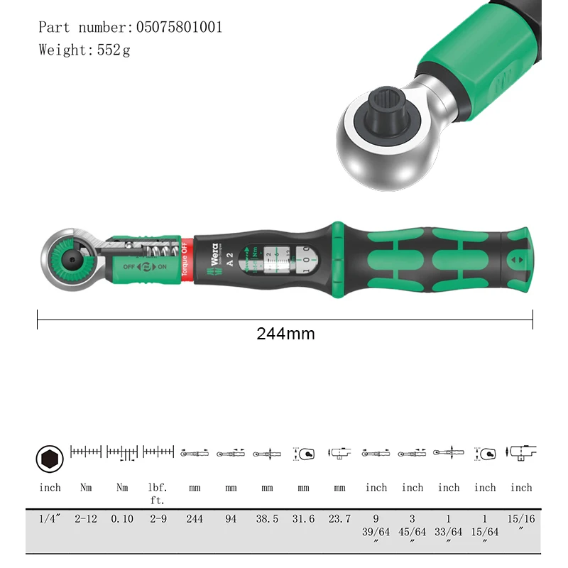 Wera Torque Wrench with 1/4\