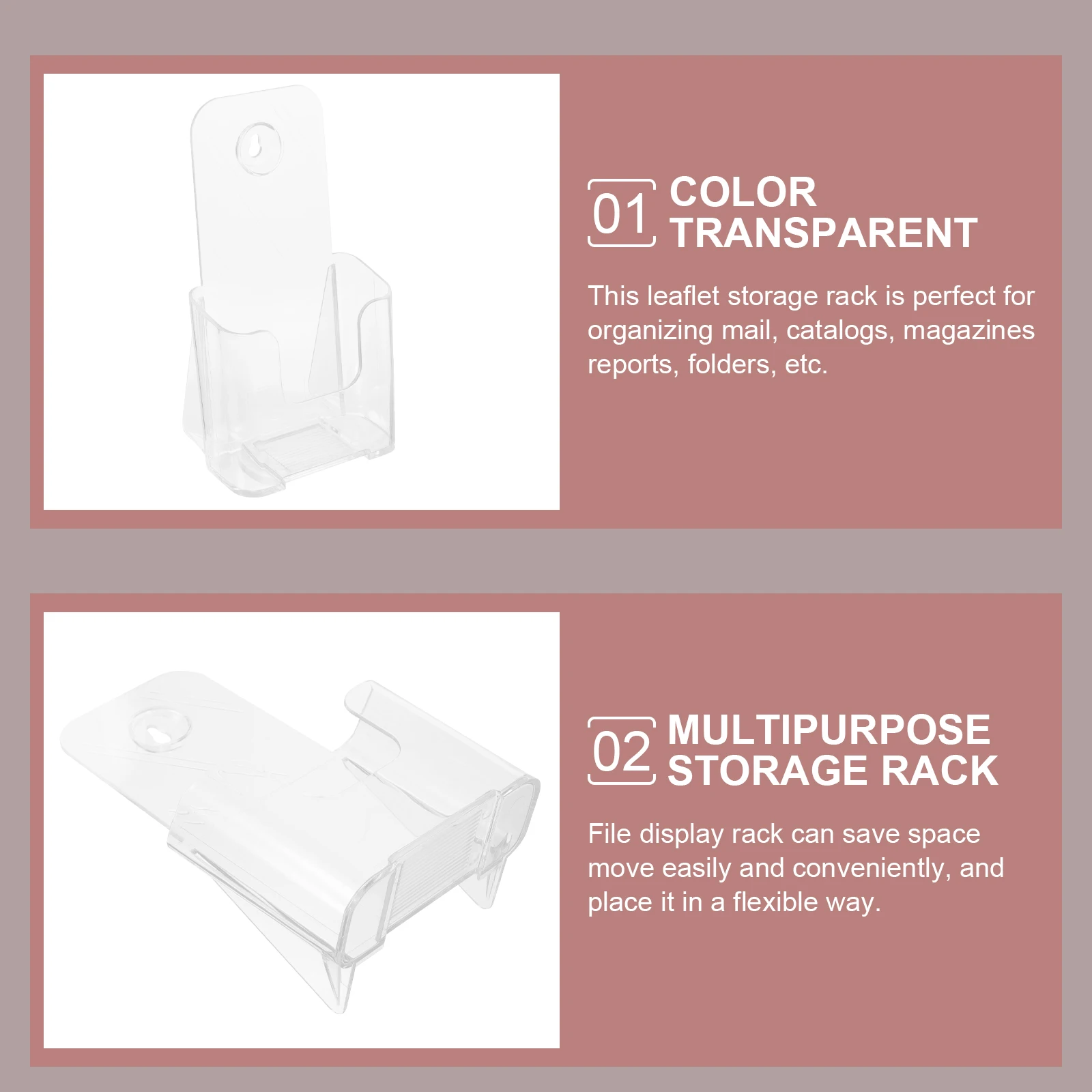 

Document Display Stand Wall Holder Folder Office Accessories Acrylic Hanging Magazine Rack for Mount Folders