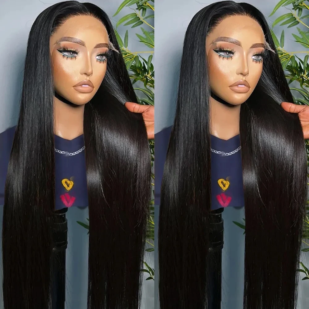 

13x6 Lace Frontal Wig Human Hair 5x5 Glueless Transparent Lace Front Wigs Pre Plucked 30 44 inch Bone Straight Wigs For Women