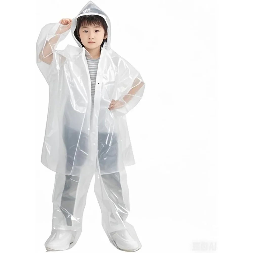 

Детское пончо, одноразовый детский плащ подходит для высоты 35-47 дюймов, 4-6 лет, 5 шт. пальто + 5 шт., штаны Waterpark Camping