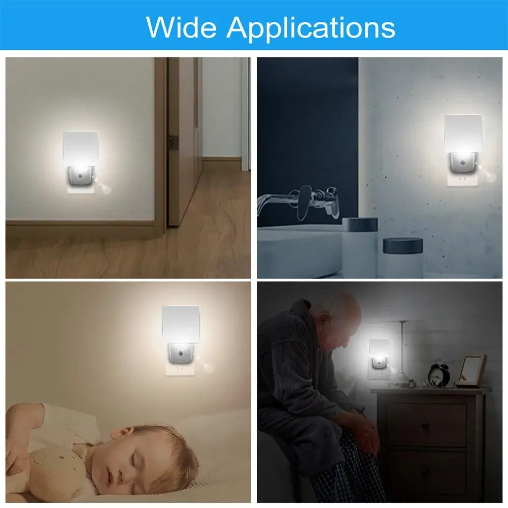 Luz Led nocturna con Sensor automático de anochecer a amanecer, lámpara de ahorro de energía para dormitorio y pasillo, protector ocular