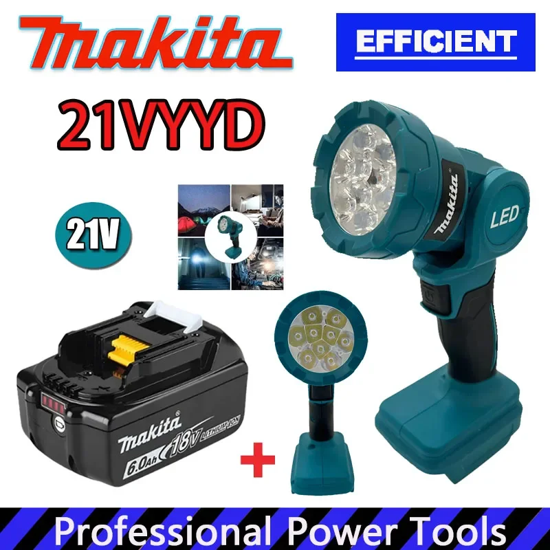 

Аккумуляторный светодиодный рабочий фонарь Makita для внутренних и наружных работ, перезаряжаемый, 18В, электроинструмент