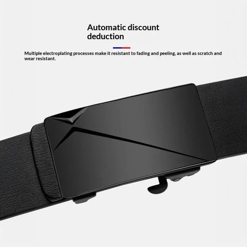 1 Stück PU-Herren-Innengürtel, minimalistisch und stilvoll, mit automatischer Schnalle, perfekt für Freizeit- und Geschäftsanlässe. – Detail 8