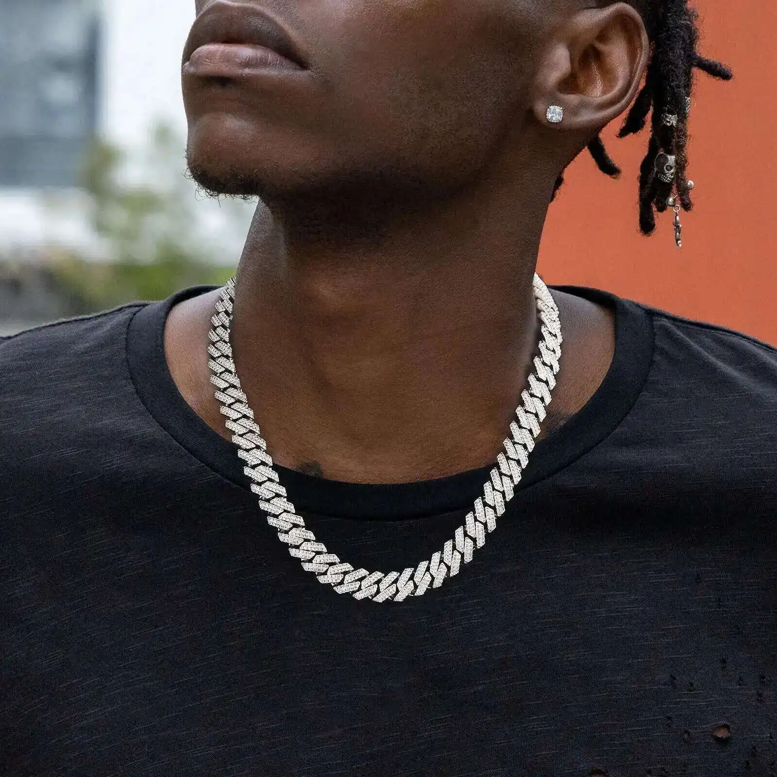 12 مللي متر الكوبية ربط سلسلة 14K مطلية بالذهب زركون الهيب هوب غرامة مجوهرات هدية رجالي مثلج خارج ميامي الكوبية قلادة للرجال النساء #6