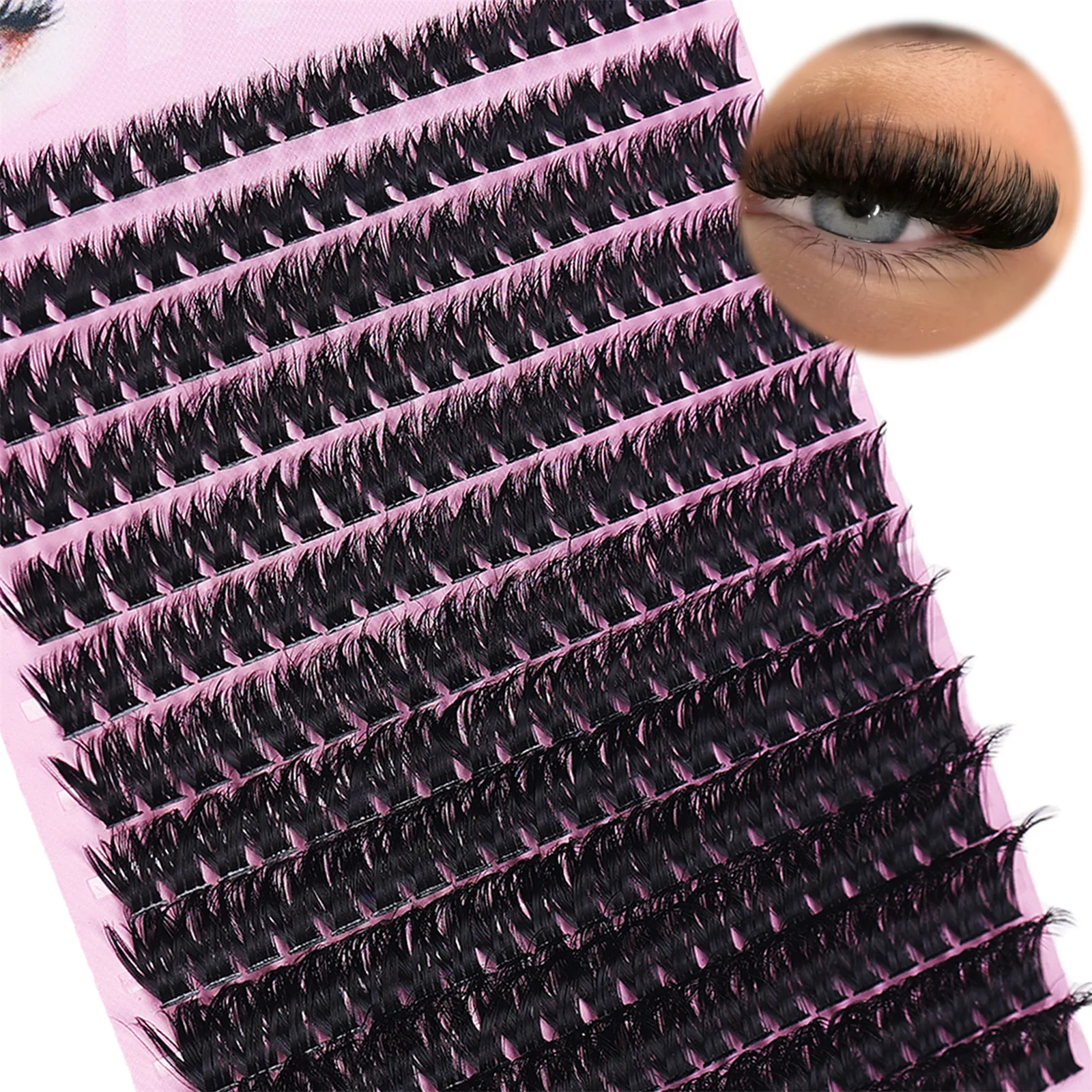 Cluster Eyelash Extension 280pcs 80D D Curling Individual Eyelashes Handmade Eyelash Bundles 8-16mm Dense Volume Cluster Lashes