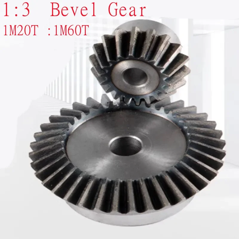 1Pc Single 1:3 Bevel Gear 1 Modulus 20 Teeth :60 Teeth Transmission / 90 Degrees Bore 6mm 8mm 10mm 12mm 14mm 15mm