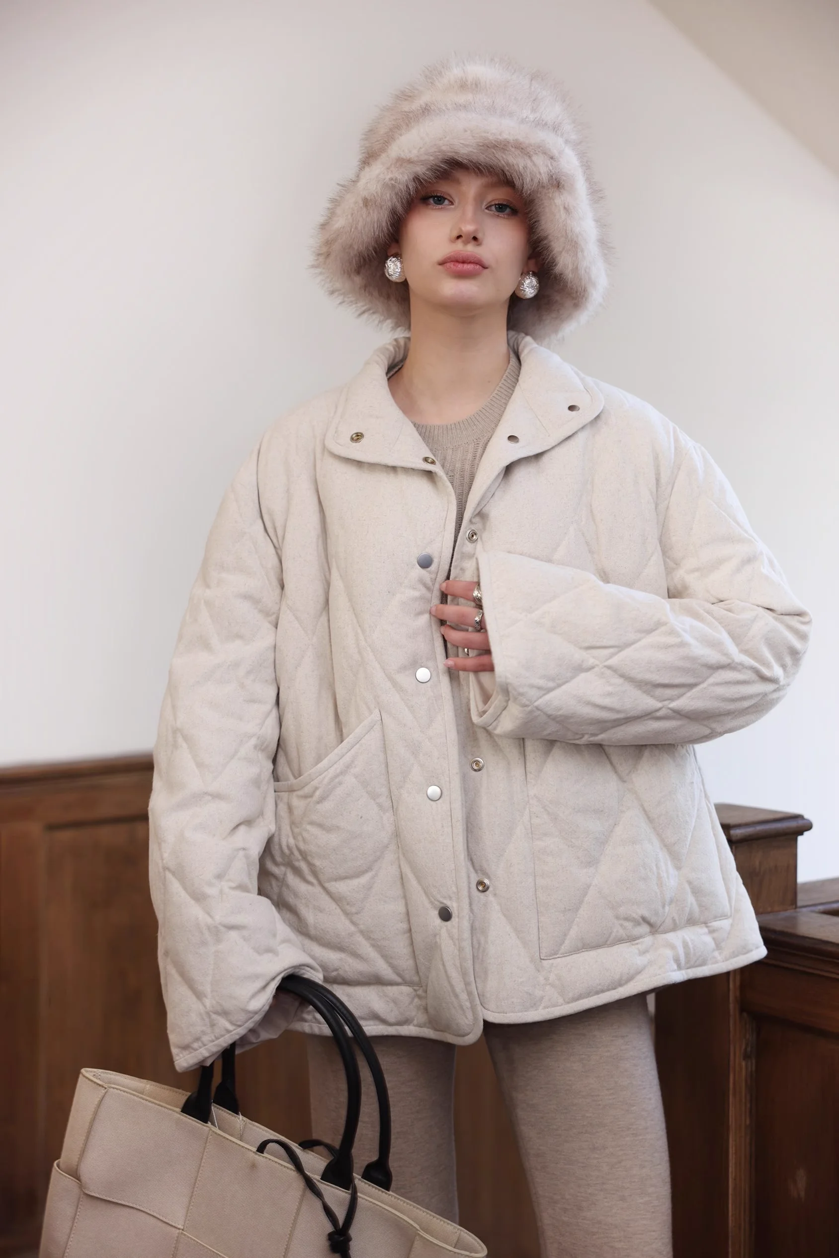 

High Quality Winter Clothes Fashion Women's White Coat Casual Ladies Goose Down Jacket Loose