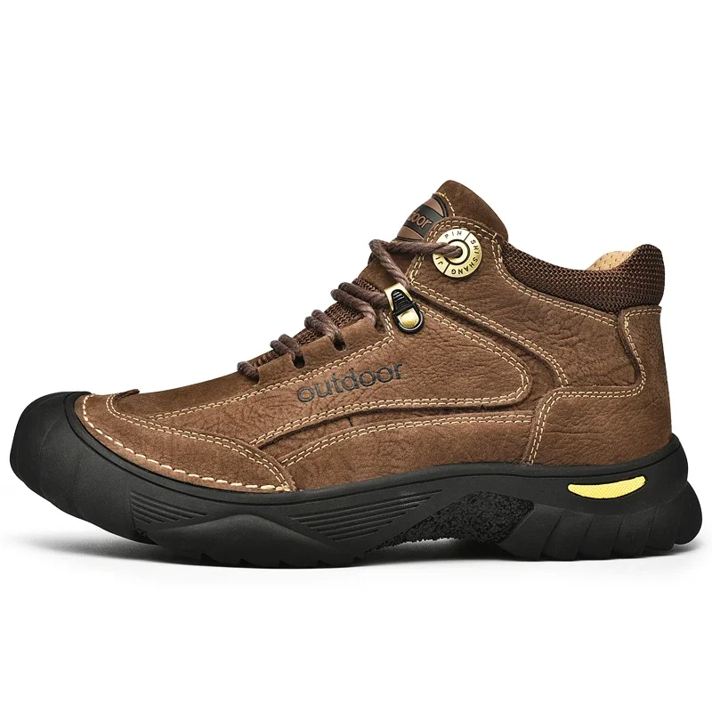Man Casual Boots Winter Black Genuine Leather Comfy Men\'s Shoes Fashion Luxury Brand Men Boots New Design Outdoor Hiking Boots