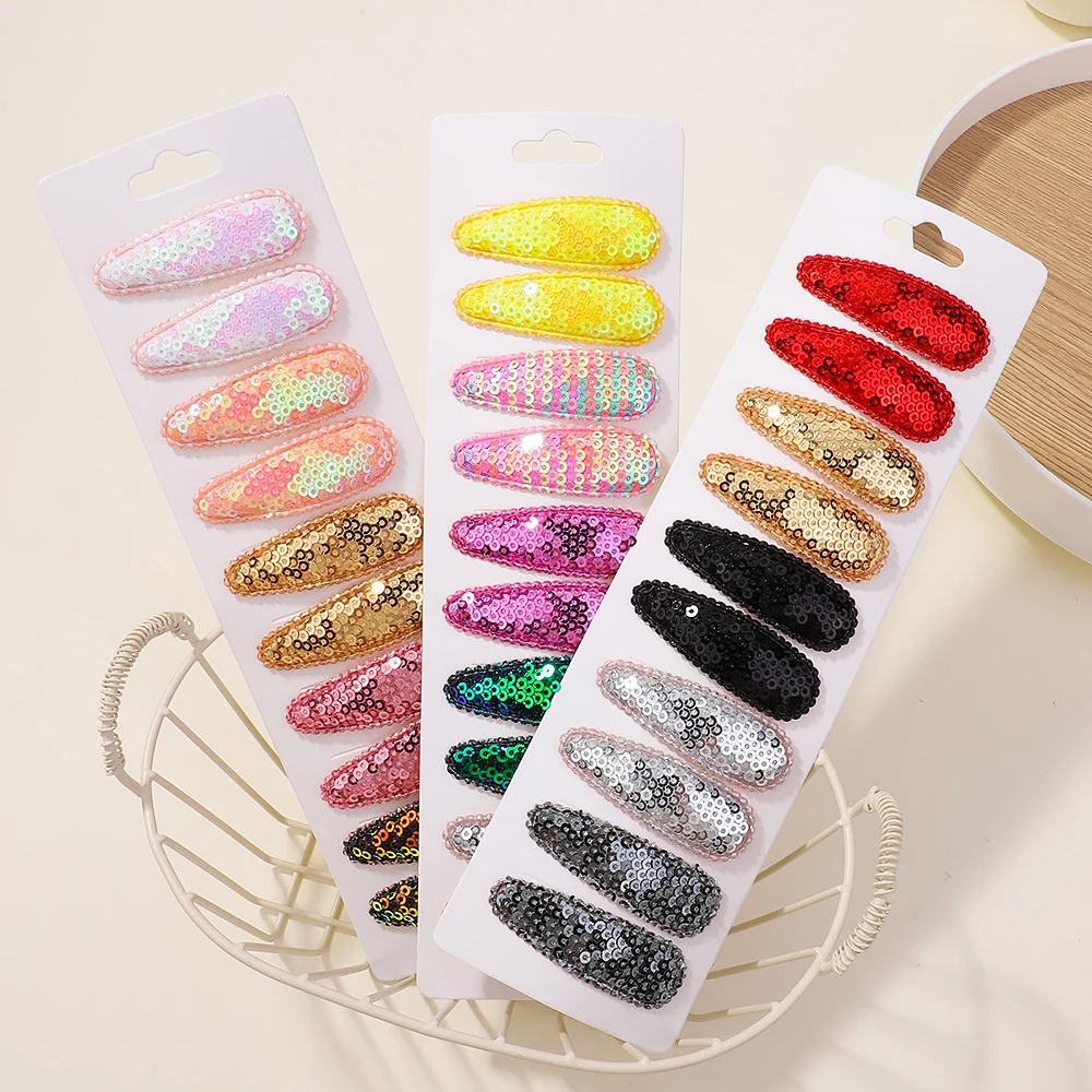 10Pcs/Set Korean Party Sequins BB Clips Hair Clips for Kids Handmade Hairpins Barrettes Headwear Girls Baby Hair Accessories