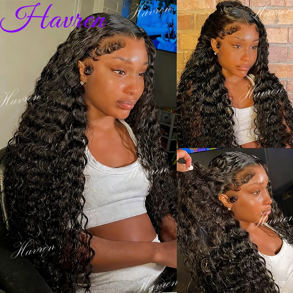 

13X6 Water Wave 13X4 Hd Transparent Lace Front Wigs Deep Wave Lace Frontal Pre Plucked Curly 100% Human Hair Wigs 250 Density
