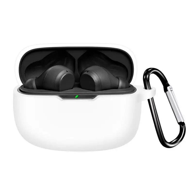 Bluetooth Headset Protection Cases Shockproof Headphones Cover Anti-Drop Protective Silicone Earphone Case With Carabiner