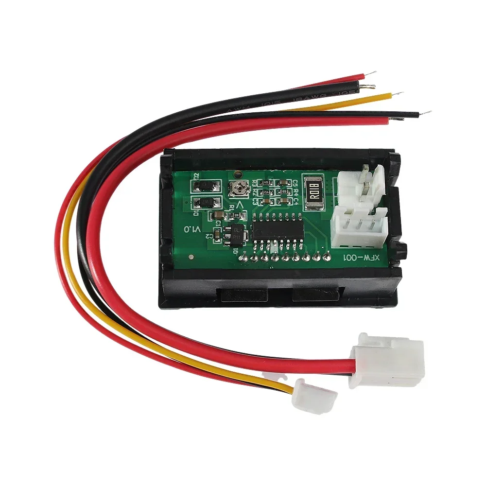 0-100V 10A  Dual Display DC Voltage Current Meter with 0.28" Red/Blue LED Panel Mount Gauge for Battery Monitoring