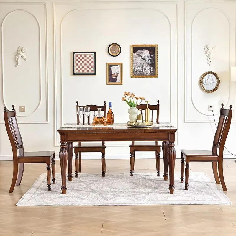 تصميم المكتب طاولات الطعام أقواس الساق الكتابة طاولات الطعام الفاخرة الشمال صالون المطبخ أثاث تافولا دا برانزو الخشبي #2