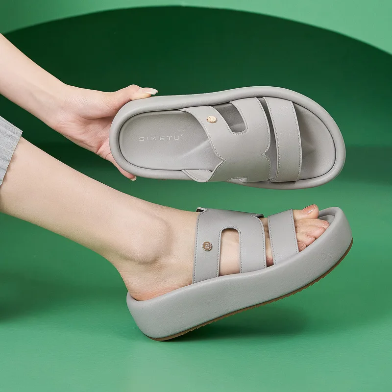 

Faionable Thi Bot, универсальные повседневные весенне-летние новые женские сандалии, удобные домашние тапочки