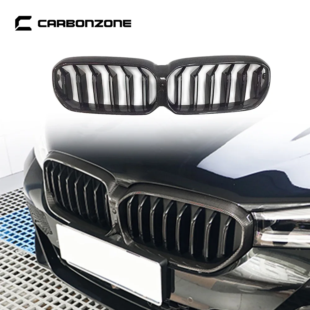 For bmw g30 g31 f90 m5 LCI Carbon Fiber M Style Front Bumper Racing Kidney Grill Air Intake Grille Car Exterior accessories