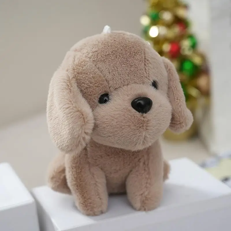 かわいい漫画の座っている子犬のぬいぐるみペンダント、素敵なぬいぐるみ犬のキーホルダー、テディ犬のぬいぐるみおもちゃ、バッグチャーム、子供へのプレゼント